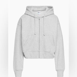 TNA Heather Chrome Cozy Sweatfleece Boyfriend Boxy Zip Hoodie